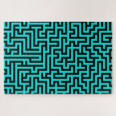 Türkisblaue Maze Lines Puzzle (Horizontal)