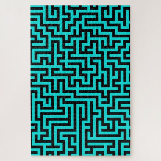 Türkisblaue Maze Lines Puzzle (Vertikal)