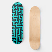 Türkisblaue Maze Lines Skateboard (Vorderseite)