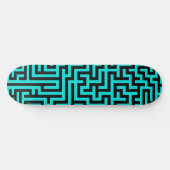 Türkisblaue Maze Lines Skateboard (Horizontal)