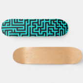 Türkisblaue Maze Lines Skateboard (Horizontal)