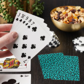 Türkisblaue Maze Lines Spielkarten (In Situ)