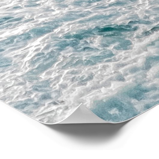 Türkisblaue Meeresschaum - Helles Küstenwasser Fot Poster (Ecke)