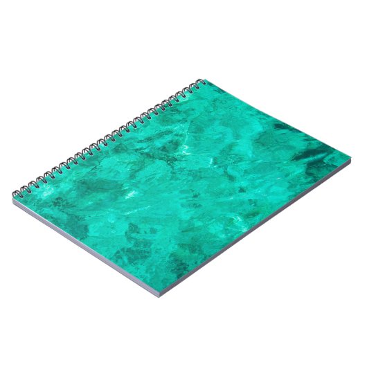 Türkisblaue Meereswelle Türkischer Hintergrund Notizblock (Linke Seite)