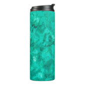 Türkisblaue Meereswelle Türkischer Hintergrund Thermosbecher (Nach links gedreht)