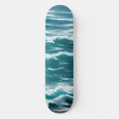 Türkisblaue Meereswellen Choppy Surf Skateboard (Vorderseite)