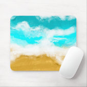 Türkisblaue Meereswellen, die den Sand treffen Mousepad (Mit Mouse)