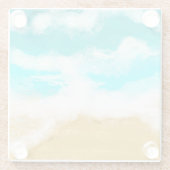 Türkisblaue Meereswellen Küstenküste Glasuntersetzer (Rückseite)