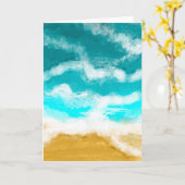 Türkisblaue Meereswellen Küstenstraße Karte (Gelbe Blume)