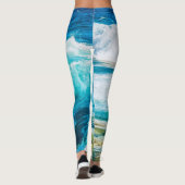 Türkisblaue Meereswellen Leggings (Rückseite)