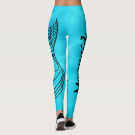 Türkisblaue Meerjungfrauen Leggings