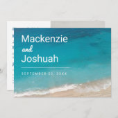 Türkisblaue Ocean Verlobung Foto Beach Hochzeit Save The Date (Vorne/Hinten)