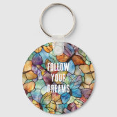 Türkisblaue Orange Lila Schmetterlinge Schlüsselanhänger (Vorderseite)