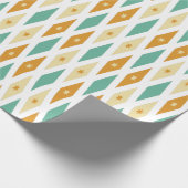 Türkisblaue Orangencreme Diamant Star Raute Geschenkpapier (Ecke)