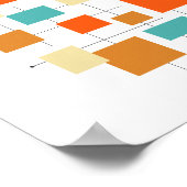 Türkisblaue Orangenplätze Mitte des Jahrhunderts M Poster (Ecke)