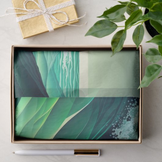 Türkisblaue Ozeanwellen Seidenpapier (Geschenk)