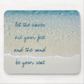 Türkisblaue Ozeanwellenwellen mit Inspiration Mousepad (Vorne)