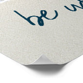 Türkisblaue Ozeanwellenwellen mit Inspiration Poster (Ecke)