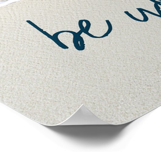 Türkisblaue Ozeanwellenwellen mit Inspiration Poster (Ecke)