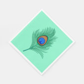 Türkisblaue Pfauenfeder am Lago Maggiore Serviette (Ecke)