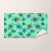 Türkisblaue Pfauenfedern auf dem Wasser Badhandtuch Set (Handtuch)