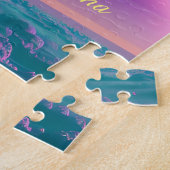 Türkisblaue Planeten Orbit Lila Zaubertraum Puzzle (Seite)