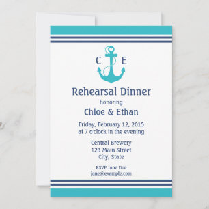Türkisblaue Probe Einladung