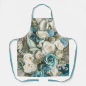 Türkisblaue Rose Elegante Schürze (Vorderseite)