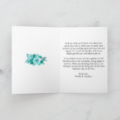 Türkisblaue Rose Romance Silver Wedding Dankeskarte (Innenseite)