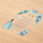 Türkisblaue Rose Wasserfarbe Quinceñera Acryleinladungen (Ablage )