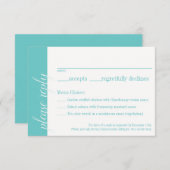 Türkisblaue RSVP-Karte, Caroline Wedding Collectio RSVP Karte (Vorne/Hinten)