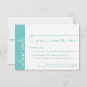 Türkisblaue RSVP-Karte, Caroline Wedding Collectio RSVP Karte
