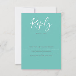 Türkisblaue RSVP-Karte, Hochzeitswebsite RSVP Karte