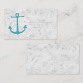 Türkisblaue Rustikale Ankerhochzeiten Platzkarten (Vorne/Hinten)