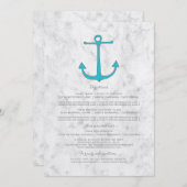 Türkisblaue Rustikale Hochzeitsinformationen Einladung (Vorne/Hinten)