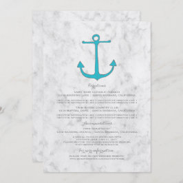 Türkisblaue Rustikale Hochzeitsinformationen Einladung