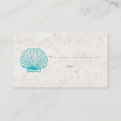 Türkisblaue Rustikale Seashell Hochzeiten Platzkar Platzkarte (Vorderseite)