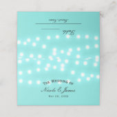 Türkisblaue Saitenleuchten Eleganter Tisch Platzkarte (Außenseite Aufgefaltet)