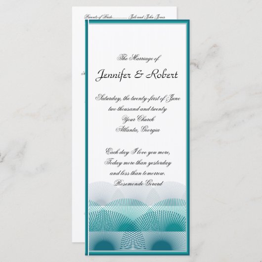 Türkisblaue Scallops-Programm Programm (Vorne/Hinten)