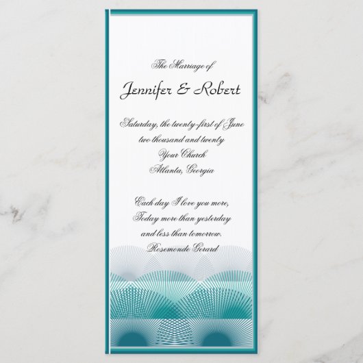 Türkisblaue Scallops-Programm Programm (Vorderseite)