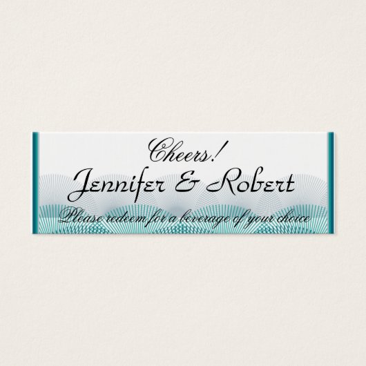 Türkisblaue Scallops Trinkkarte (Vorderseite)