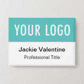 Türkisblaue Schaltfläche Abzeichen Button Rückname (Vorderseite)