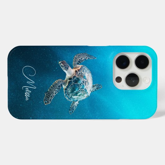 Türkisblaue Schildkröte | Küste Case-Mate iPhone Hülle (Rückseite (Horizontal))
