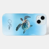 Türkisblaue Schildkröte | Küste Case-Mate iPhone Hülle (Rückseite (Horizontal))