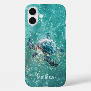 Türkisblaue Schildkröte   Küste iPhone 16 Plus Hülle