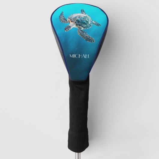 Türkisblaue Schildkröte | Küste Golf Headcover (Vorderseite)