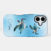 Türkisblaue Schildkröte | Küste iPhone 16 Hülle (Rückseite (Horizontal))