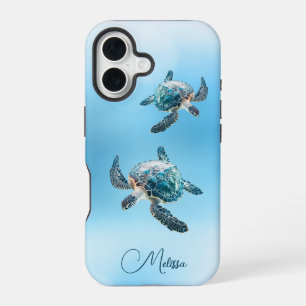 Türkisblaue Schildkröte   Küste iPhone 16 Hülle