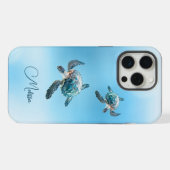 Türkisblaue Schildkröte | Küste iPhone Hülle (Rückseite (Horizontal))