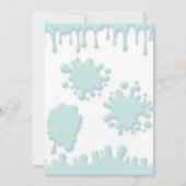 Türkisblaue Schleife Party Einladung (Rückseite)